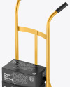 Metallic Hand Truck With Boxes Mockup