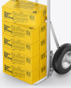 Metallic Hand Truck With Boxes Mockup