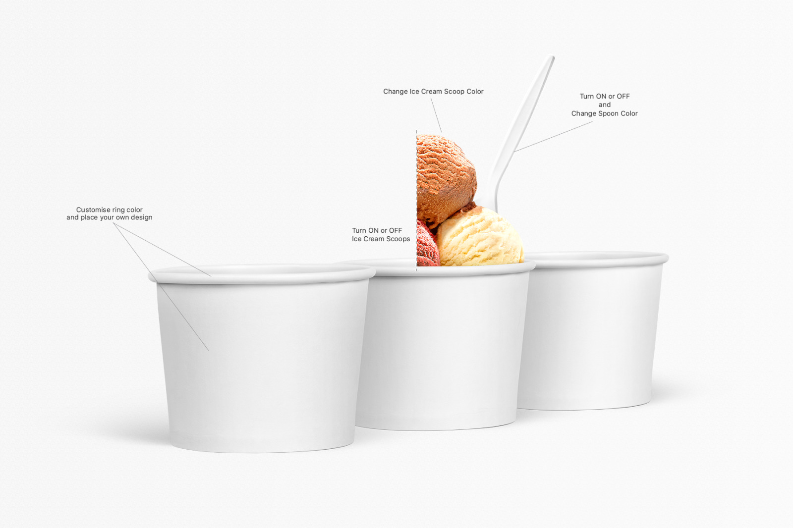 Ice Cream Cup Mockups Set