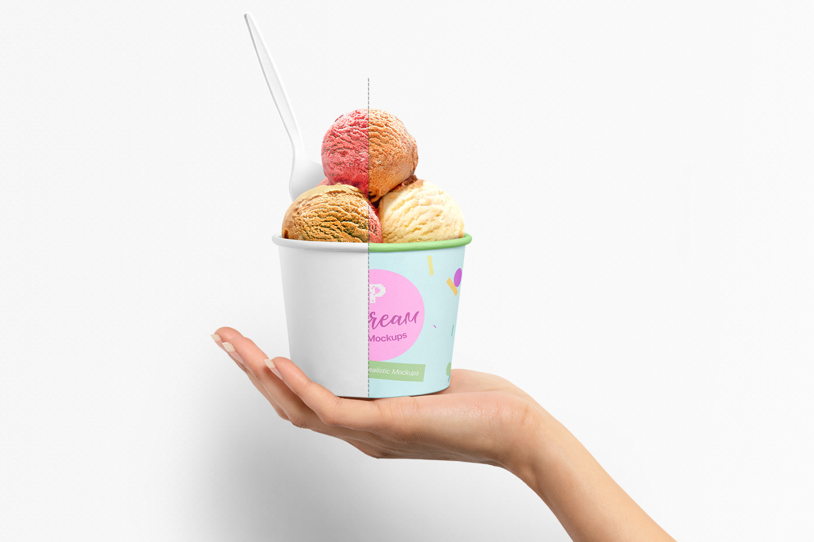 Ice Cream Cup Mockups Set