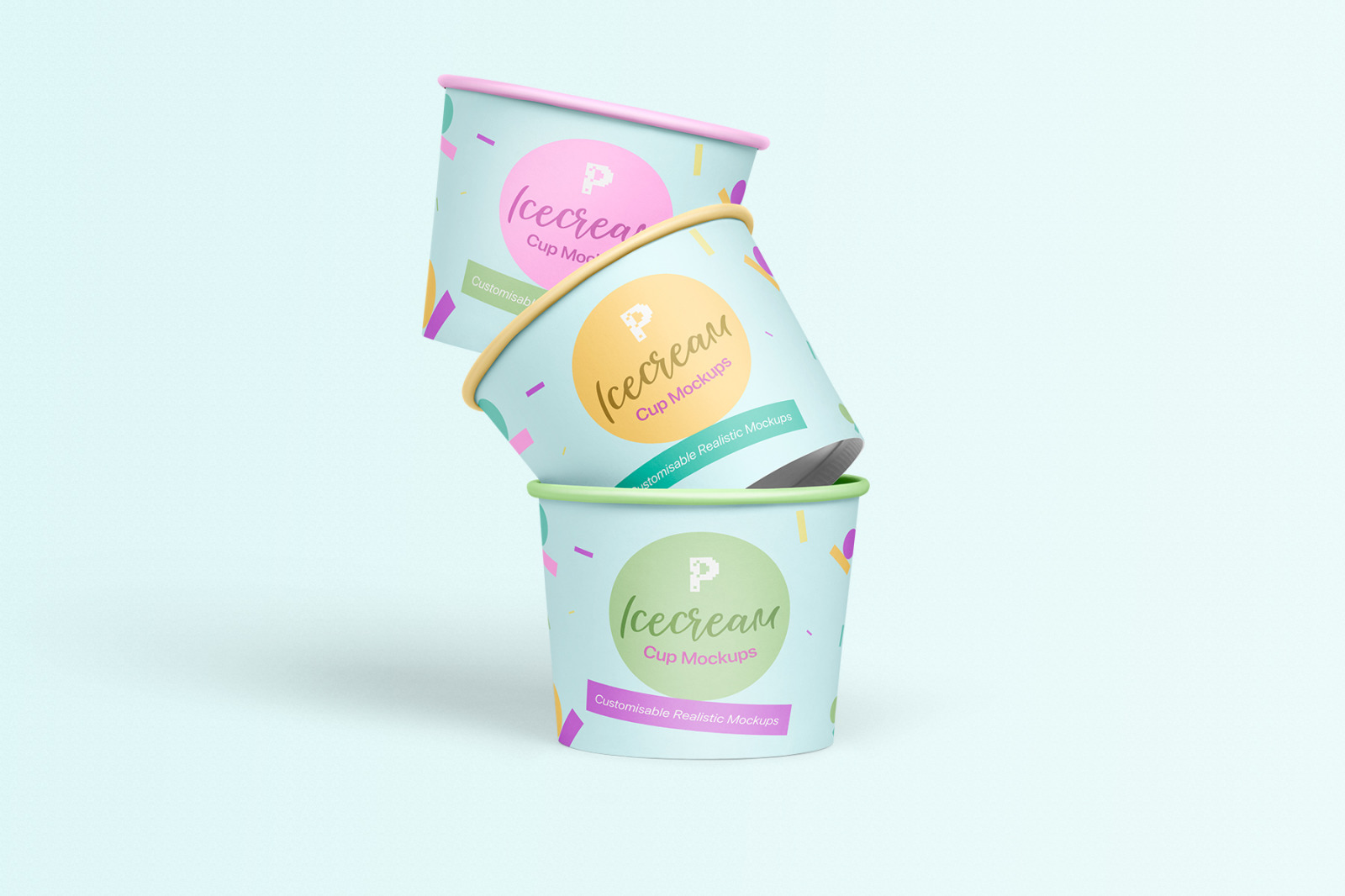 Ice Cream Cup Mockups Set