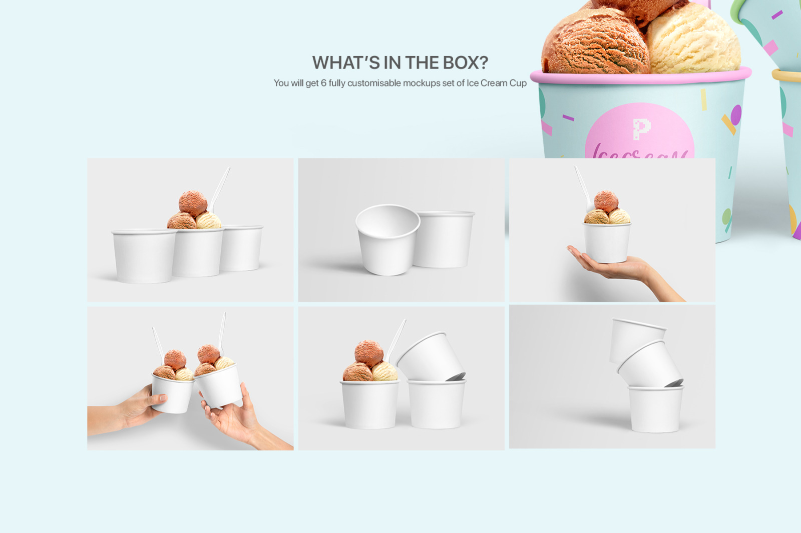 Ice Cream Cup Mockups Set