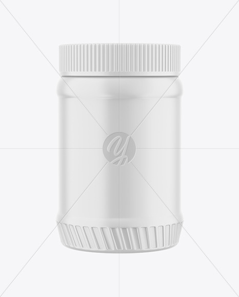 Matte Plastic Jar Mockup - Front View