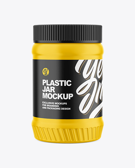 Matte Plastic Jar Mockup - Front View