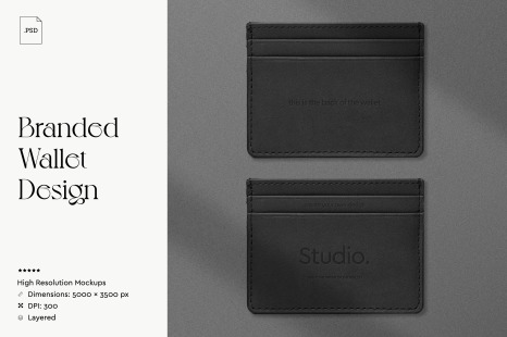 Branded Wallet Design - Apparel mockups