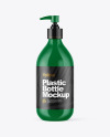 Glossy Plastic Bottle with Pump Mockup