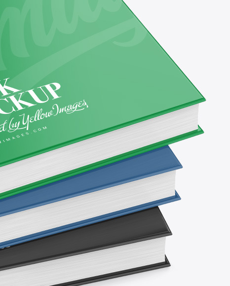 Hardcover Books w/ Glossy Cover Mockup