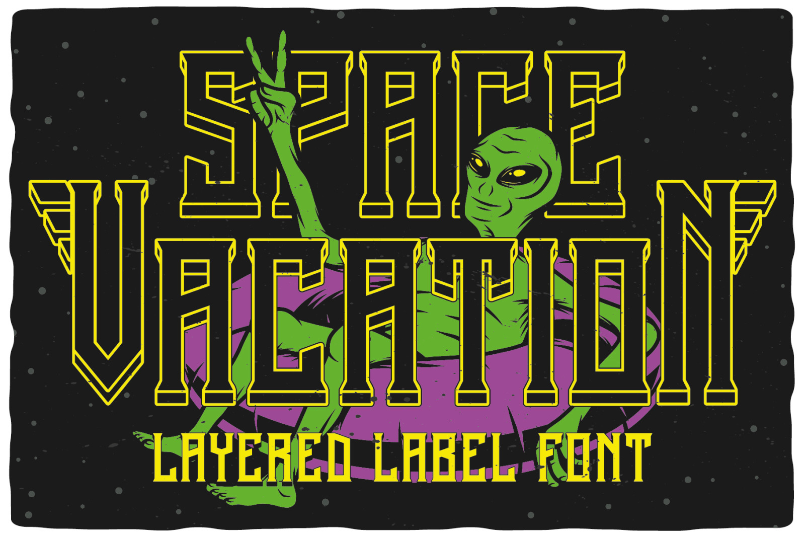 Space Vacation layered font Space Vacation layered font