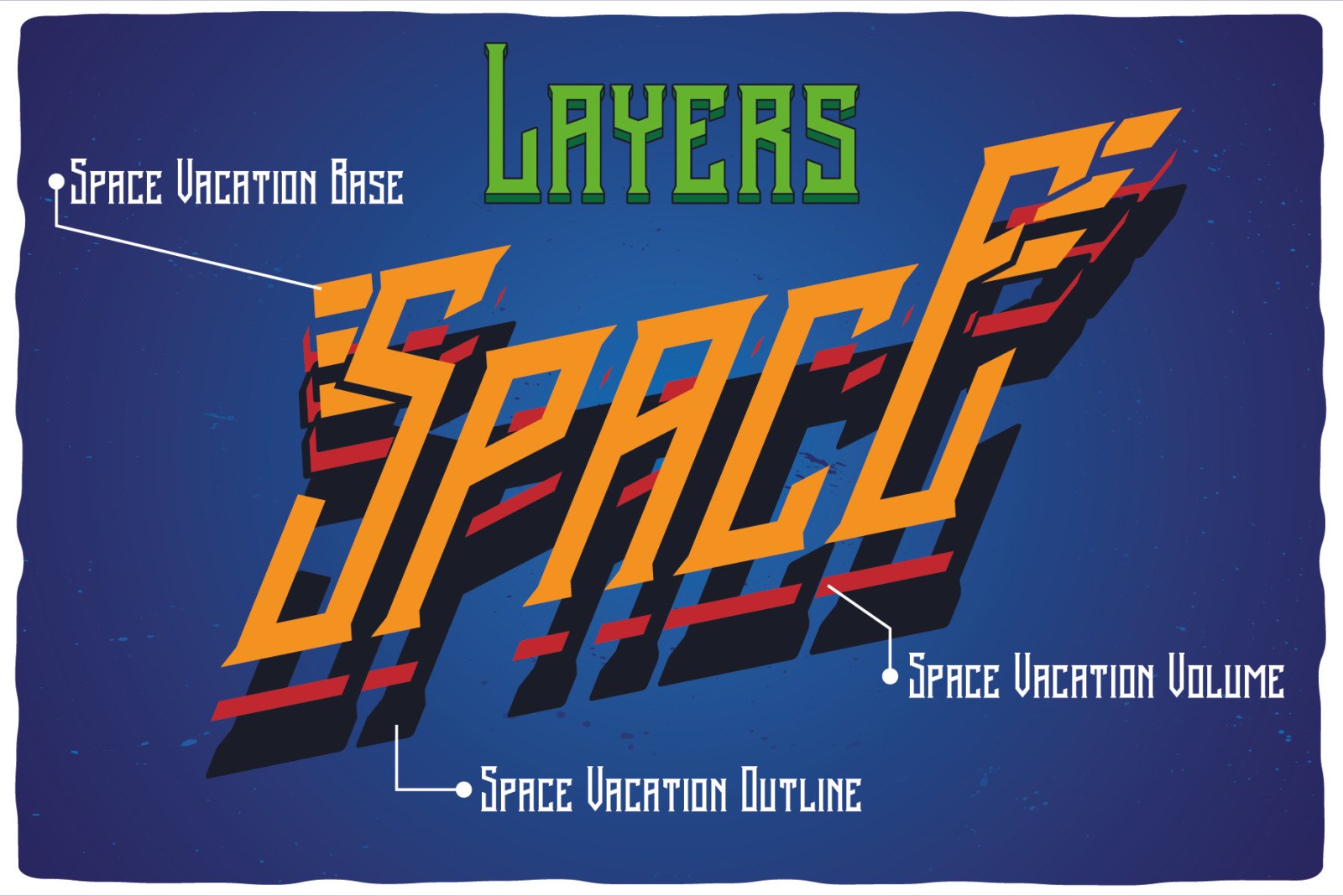 Space Vacation layered font Space Vacation layered font