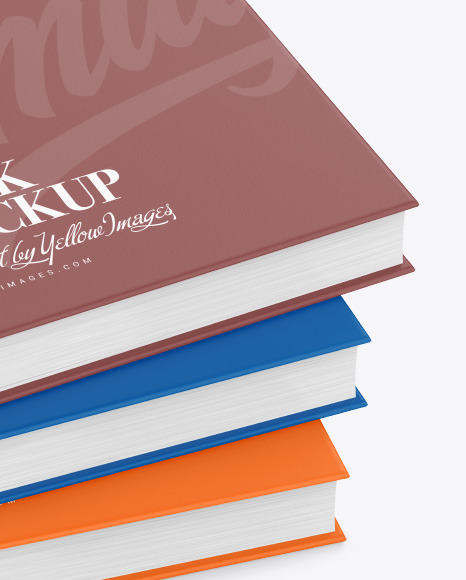 Hardcover Books w/ Textured Cover Mockup