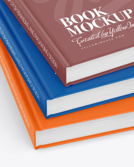 Hardcover Books w/ Textured Cover Mockup