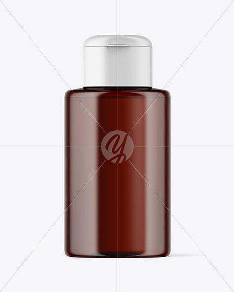 Amber Plastic Bottle Mockup