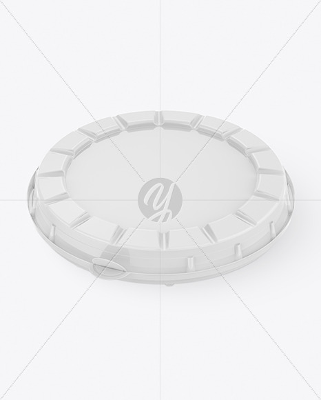 Glossy Round Pizza Box Mockup