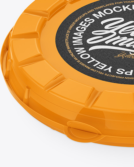 Glossy Round Pizza Box Mockup