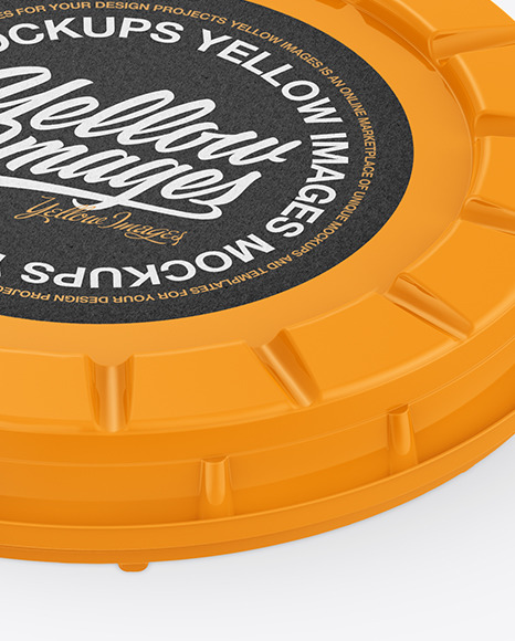 Glossy Round Pizza Box Mockup