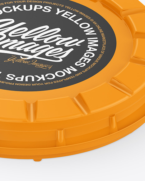 Glossy Round Pizza Box Mockup