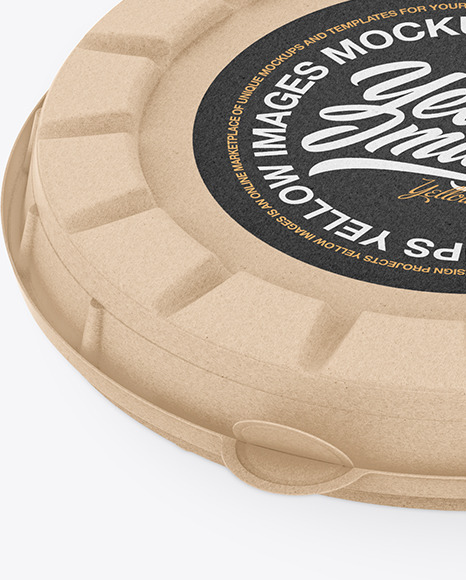 Kraft Round Pizza Box Mockup