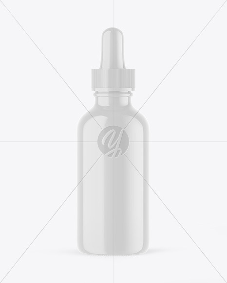 Glossy Plastic Dropper Bottle Mockup