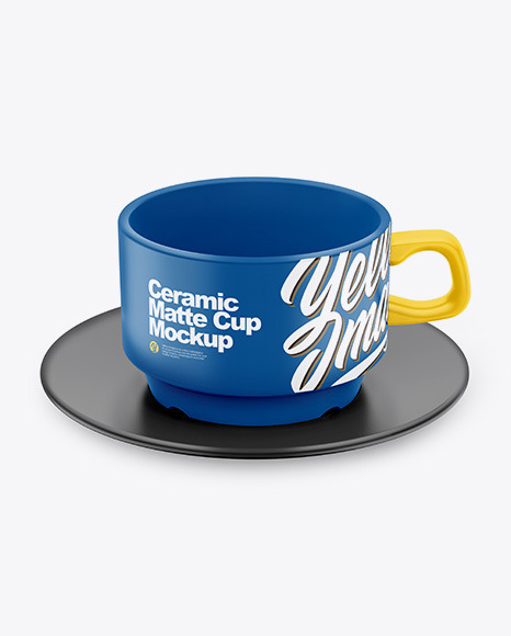 Matte Cup & Saucer Mockup