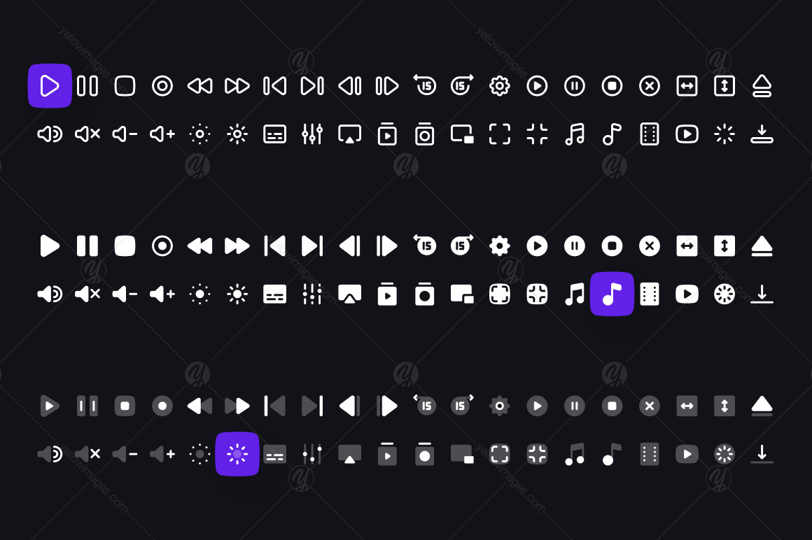 Media Controls Icon Set