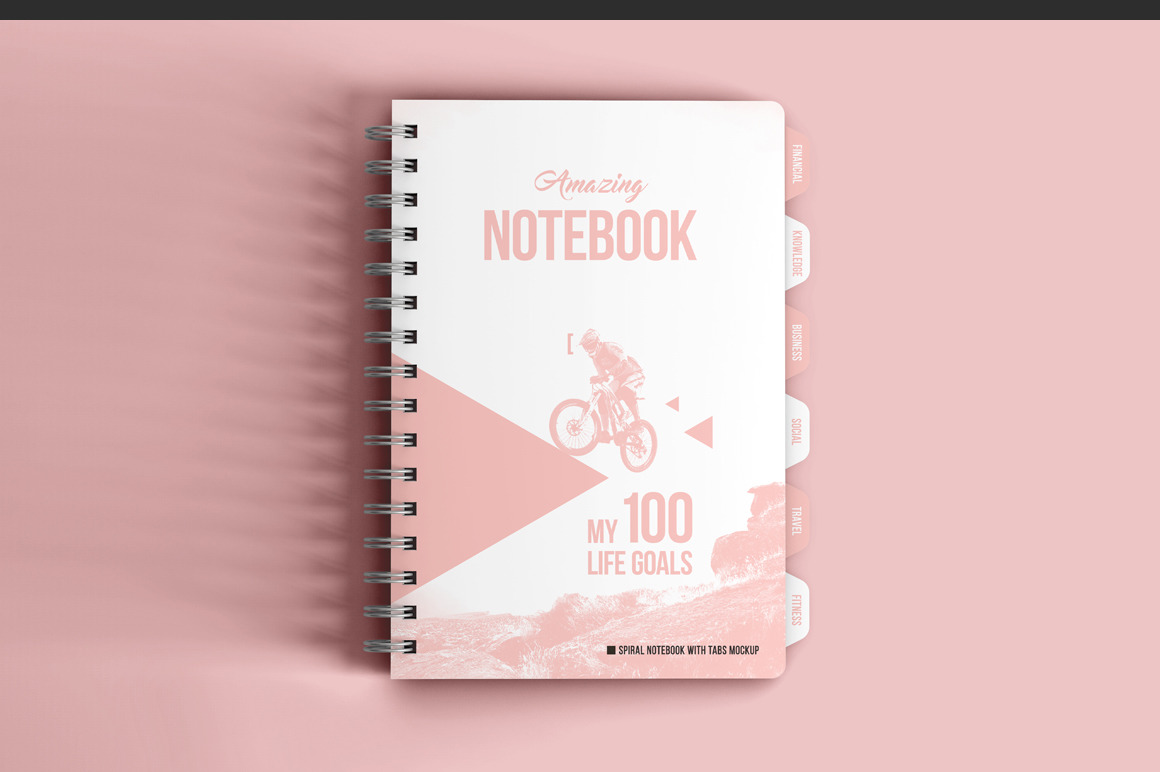 Spiral Notebook With Tabs Mockup