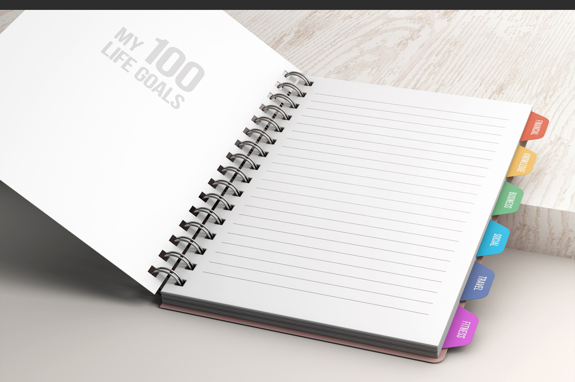 Spiral Notebook With Tabs Mockup