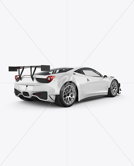 Sport Car Mockup - Back Half Side View