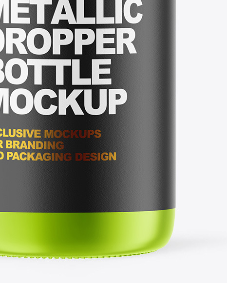 Metallic Dropper Bottle Mockup Metallic Dropper Bottle Mockup