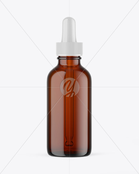 Amber Glass Dropper Bottle Mockup