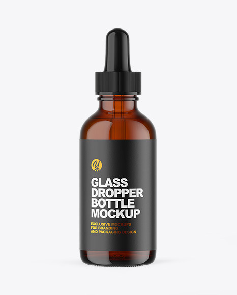 Amber Glass Dropper Bottle Mockup