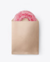 Paper Pack with Pink Glazed Donut Mockup