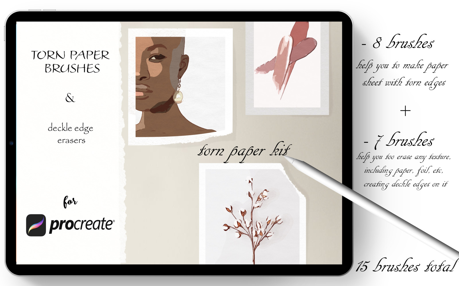 Torn Paper Kit for Procreate Torn Paper Kit for Procreate