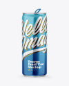 Metallic Drink Can With Condensation Mockup