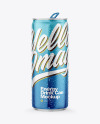 Metallic Drink Can With Condensation Mockup