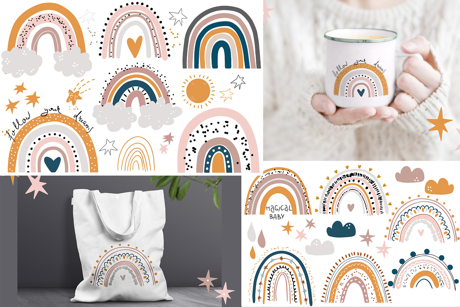 Rainbow Bundle | Clipart PNG SVG VECTOR Rainbow Bundle | Clipart PNG SVG VECTOR