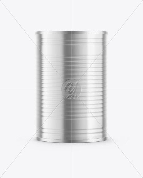 Glossy Metallic Tin Can Mockup