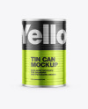 Glossy Metallic Tin Can Mockup