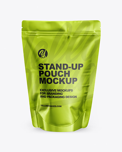 Metallic Stand-Up Pouch Mockup