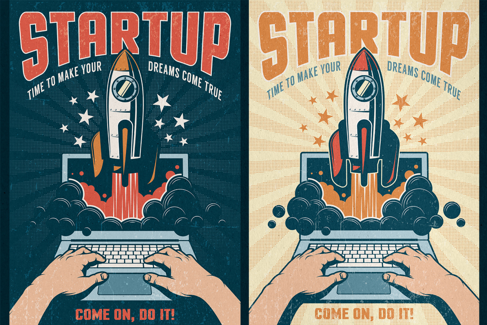 6 Vintage Rocket Posters 6 Vintage Rocket Posters