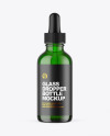 Green Glass Dropper Bottle Mockup