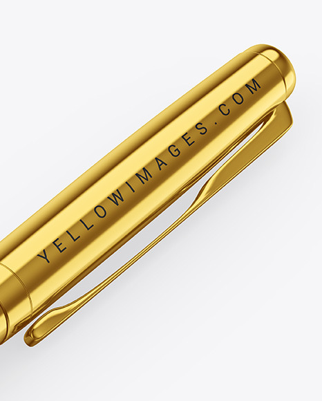 Glossy Metallic Pen Mockup