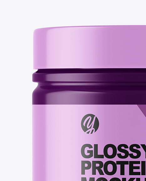 Glossy Protein Jar Mockup