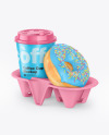 Coffee Cup with Donut in Holder Mockup