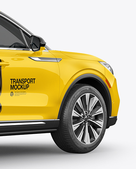 Crossover SUV Mockup – Back HalfSide View