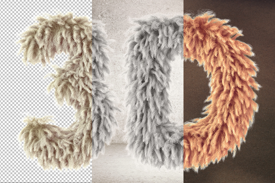 Lamb 3D Furry Letters Pack