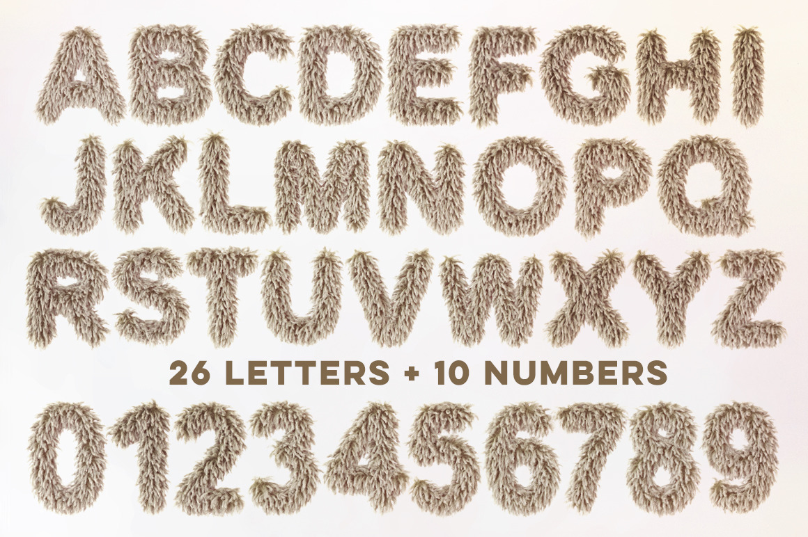 Lamb 3D Furry Letters Pack Lamb 3D Furry Letters Pack