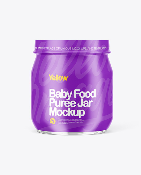 Glossy Babyfood Jar Mockup