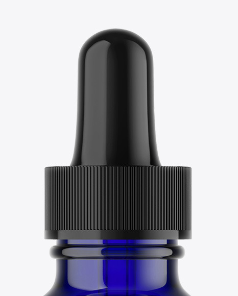 Blue Glass Dropper Bottle Mockup