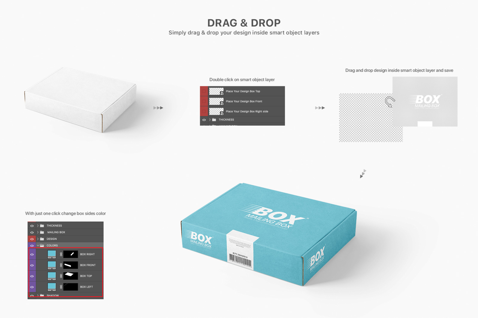 Mailing Box Mockups Set Mailing Box Mockups Set