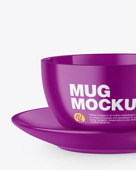 Metallic Stand-Up Bag with Coffee Mug Mockup